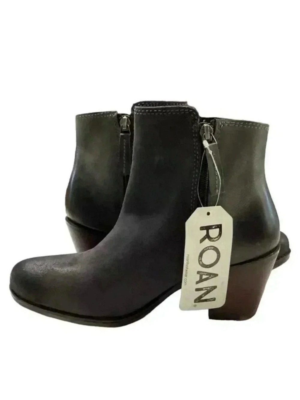 Roan By Bed Stu Boots Womens 11 Gray Lina Leather Double Zip Distressed NEW - Picture 6 of 10